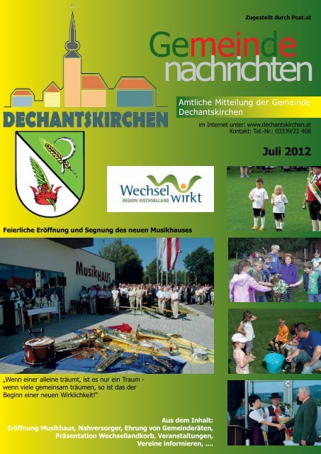 Juli 2012 - Gemeinde Dechantskirchen