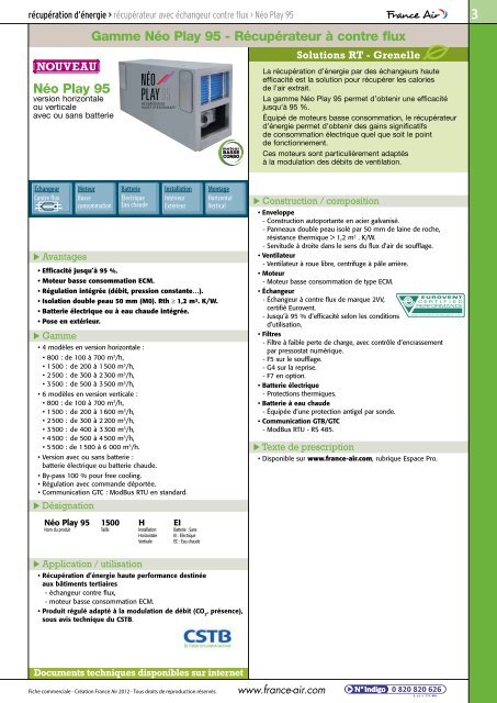 Kit Récupérateur d´ Air Chaud pour 4/6 pieces - 500 m3/h