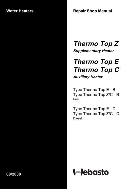 Anholdelse talsmand ejer Thermo Top E.C Workshop Manual - JPC Direct