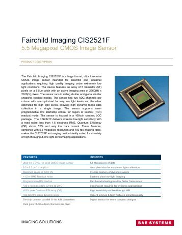 CIS 2521F Data Sheet - Fairchild Imaging