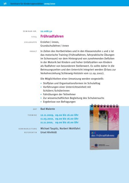 Seminare fÃ¼r KindertagesstÃ¤tten 2009/2010 - Thurid-holzrichter.de