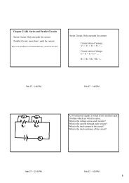 Chapter 21 (B) Series and Parallel Circuits Series ... - Iona Physics