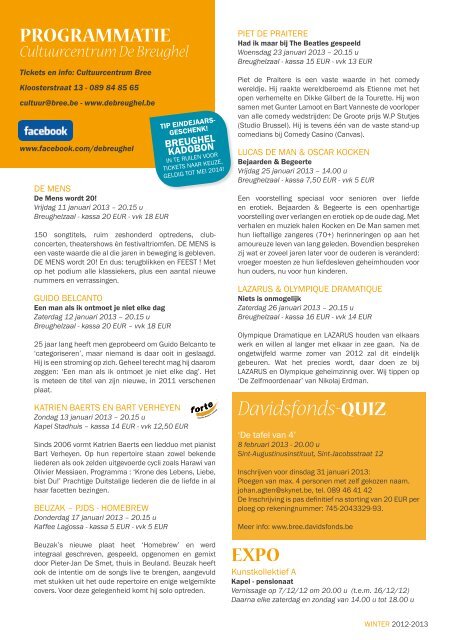Stadsmagazine winter 2012-2013 - Stad Bree