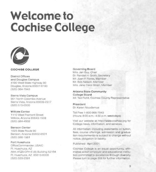 2001-2002 - Cochise College