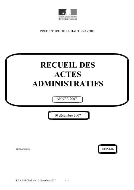 recueil des actes administratifs - Les services de l'Ãtat en Haute ...