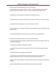 BUS210 Chapter 4 Worksheet #2