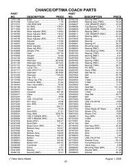 chance/optima coach parts - ABC Companies