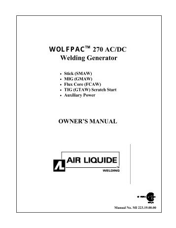 WOLFPAC 270 AC/DC Welding Generator - BLUESHIELD
