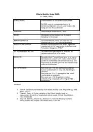 Elderly Mobility Scale (EMS) R. Smith (1994)