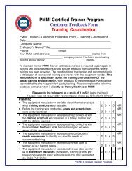 PMMI Trainer Å Customer Feedback Form