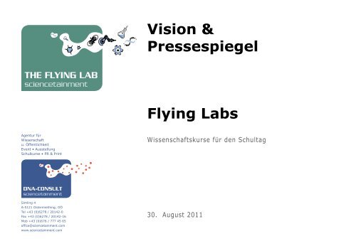 Vision & Pressespiegel Flying Labs - Sciencetainment.com