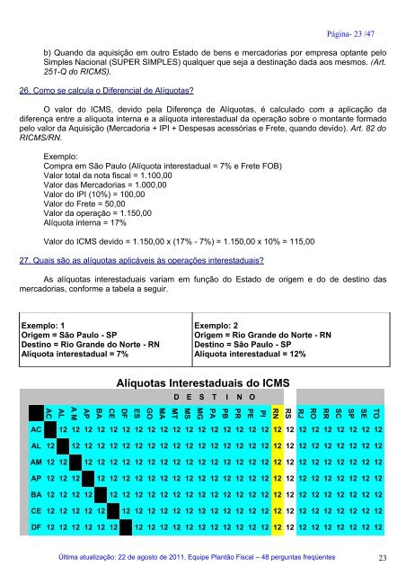 FAQ - Perguntas freqüentes do ICMS - Secretaria de Estado da ...