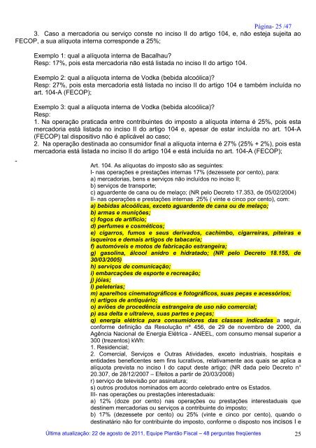 FAQ - Perguntas freqüentes do ICMS - Secretaria de Estado da ...