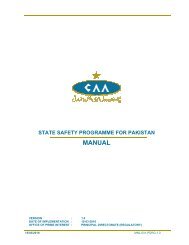 state safety programme for pakistan manual - Civil Aviation Authority