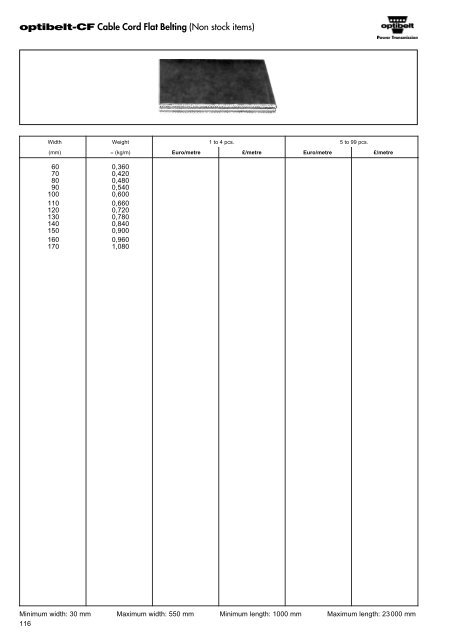 Optibelt Catalog - Industrial and Bearing Supplies