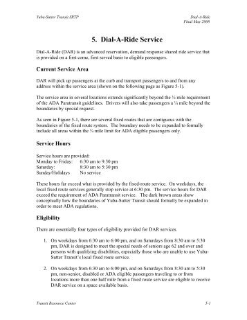 5. Dial-A-Ride Service - Yuba Sutter Transit
