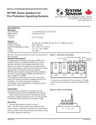 Data Sheet - System Sensor Canada