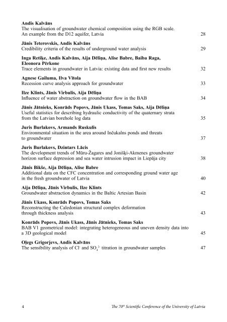 Section âGroundwater in Sedimentary Basinsâ - Latvijas UniversitÄte