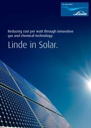 Linde in Solar. - Linde Gas