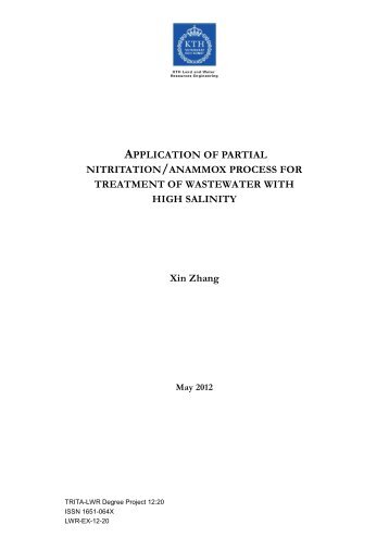 APPLICATION OF PARTIAL NITRITATION/ANAMMOX PROCESS ...