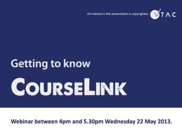 May Webinar: CourseLink - VTAC