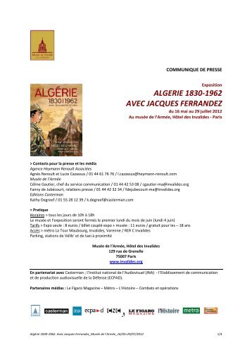 algerie 1830-1962 avec jacques ferrandez - Musée de l'Armée