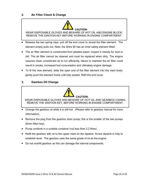 Shire Owners' Manual (11 Build) 70 & 90 (PDF) - EP Barrus