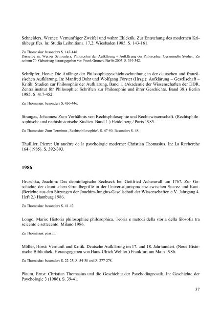 Bibliographie der Thomasius-Literatur 1945-2008 - IZEA - Martin ...