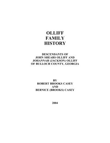 OLLIFF FAMILY HISTORY - Interactive Family Histories