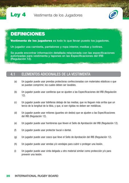 Leyes del Juego 2009 - URBA