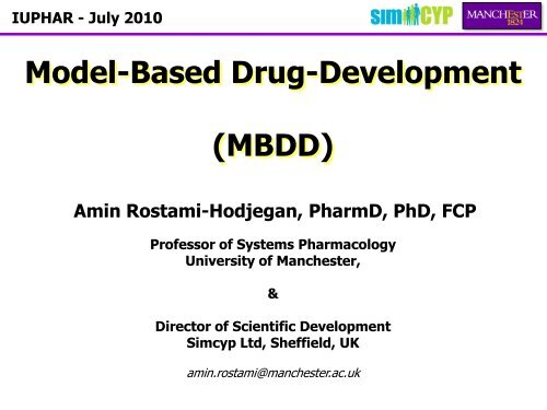 Model-Based Drug-Development (MBDD) - WorldPharma 2010