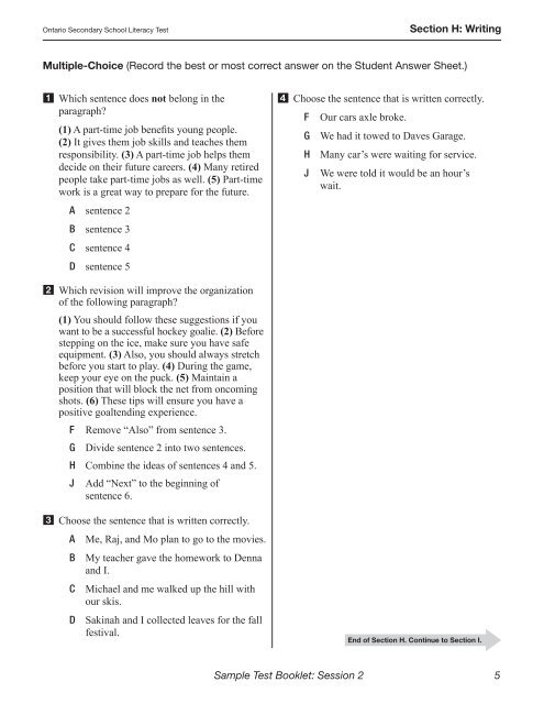 OSSLT Sample Test Booklet 2 2012.pdf - Thornlea