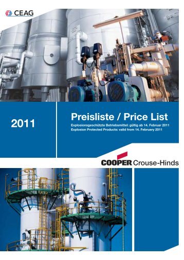 Preisliste / Price List - Cooper Crouse-Hinds