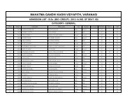 B.SC. BIO - Mahatma Gandhi Kashi Vidyapith University