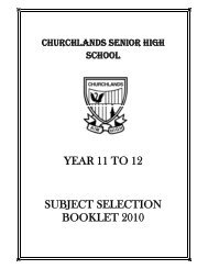 YEAR 11 TO 12 SUBJECT SELECTION BOOKLET 2010