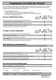 Fragebogen am Ende der Freizeit