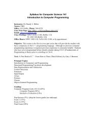 Syllabus for Computer Science 141 Introduction ... - Dr. Randy Ribler