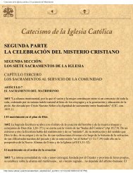 Catecismo de la Iglesia catÃ³lica. El sacramento del ... - Sacramentos
