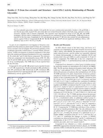 and StructureAnti-COX-2 Activity Relationship of Phenolic Glycosid