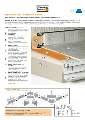 Bestellformular Balkonkonstruktion A1 (pdf - 259 ... - Schlüter-Systems