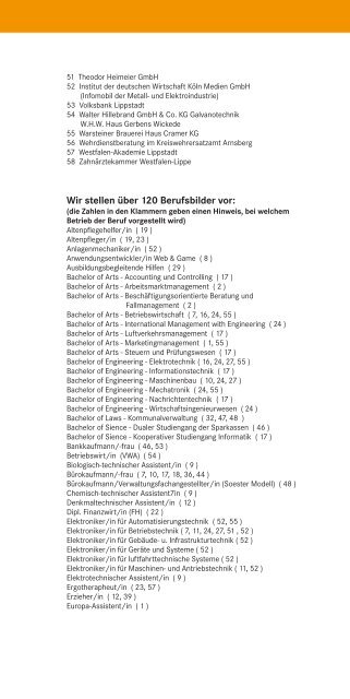 Ausbildungsmarkt Hellweg 2010 - Wirtschaftsförderung Kreis Soest