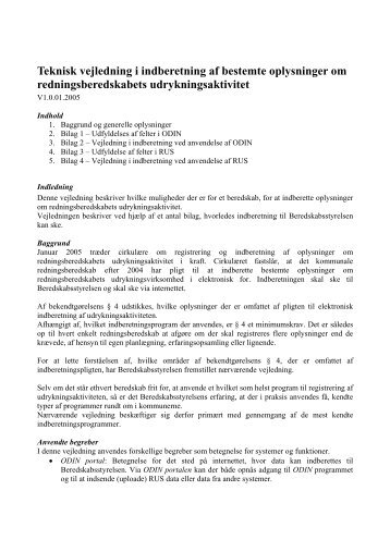 Teknisk vejledning - Beredskabsstyrelsen
