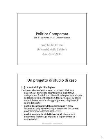 lezione 08.pdf - Facolta' di Scienze Politiche - UniversitÃ  della ...
