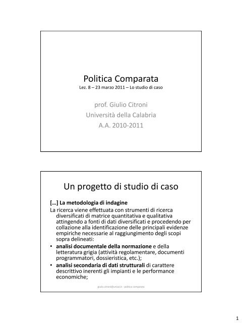 lezione 08.pdf - Facolta' di Scienze Politiche - UniversitÃ  della ...