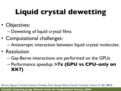 Applications of GPU package to soft matter simulations - Lammps