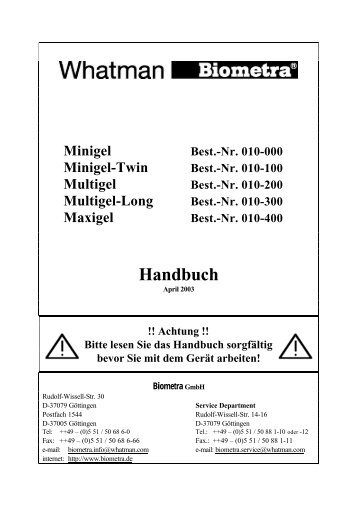 010-000 bis 400 Handbuch-Rev.02 - Biometra