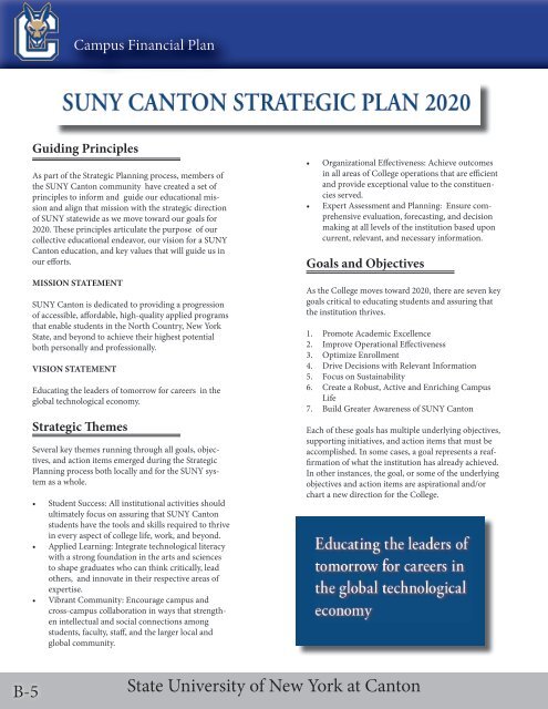 Consolidated Financial Report - SUNY Canton
