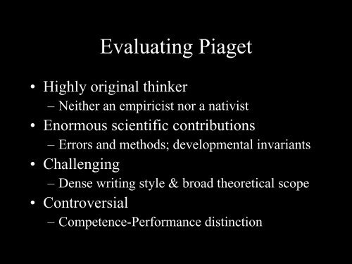 Jean Piaget's Theory of Cognitive Development - Psychology