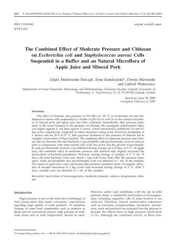 The Combined Effect of Moderate Pressure and Chitosan on ...