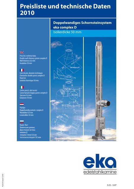 Preisliste und technische Daten 2010 - eka Edelstahlkamine